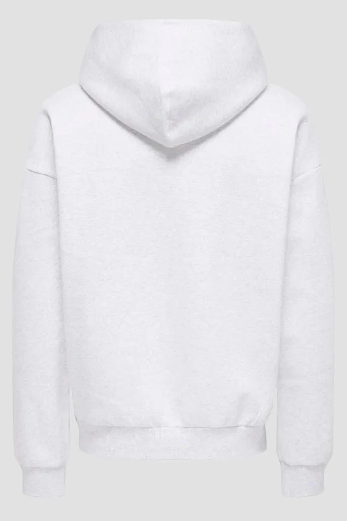 Only & Sons Ceres Oversized LS Hoodie Super Light Grey Melange - Image 2